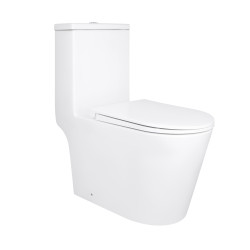 Унітаз-моноблок підлоговий Qtap Kolibri Ultra Quiet безобідковий з сидінням Soft-close WHITE QT10226380W